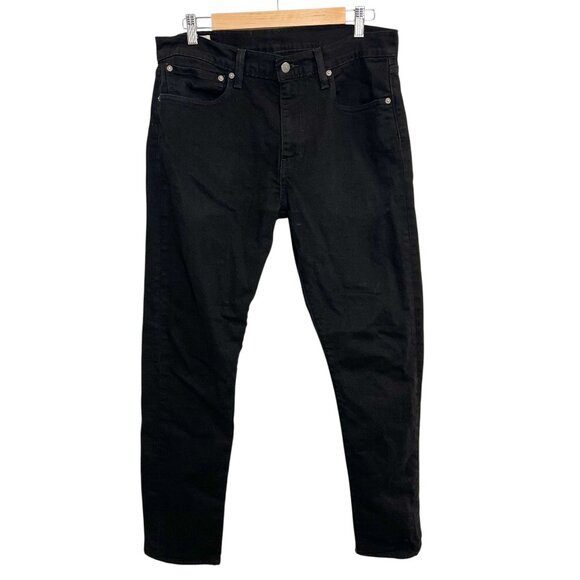 Levis 512 Slim Taper Black Jeans Mens 34X32 Classic Casual Everyday Denim Pants - Picture 1 of 11